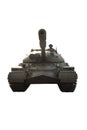 Old Soviet tank photographed from the front on a white background under clipping Royalty Free Stock Photo