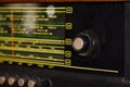 Old Soviet radio with frequencies for spyware listening, close-up Royalty Free Stock Photo