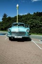 Old Soviet retro car GAZ-21 Volga in mint colour