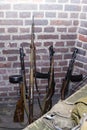 Old soviet russian rifle of World War II . Weapon of Red Army. Royalty Free Stock Photo