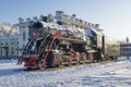 Old Soviet steam locomotive-monument of L-5270, Rybinsk