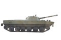 Old Soviet tank photographed from the side on a white background under clipping Royalty Free Stock Photo