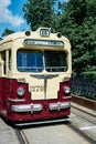 Old Soviet tram car MTV 82 of the Tushino Machine-Building Plant, produced 1947-1961, rarity