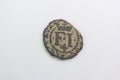 old spanish coin antique metal sign collecting hobby mint inscri