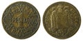 Old Spanish coin of 1 peseta, Francisco Franco Royalty Free Stock Photo