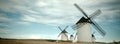 Old Spanish windmills, toned image Royalty Free Stock Photo