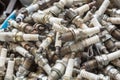 Old spark plugs Royalty Free Stock Photo