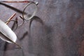 Old Spectacles On Dark Royalty Free Stock Photo