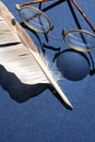 Old Spectacles And Feather Royalty Free Stock Photo