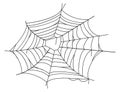 Old spider net. Cobweb black line silhouette Royalty Free Stock Photo