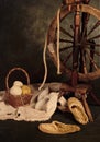 Old spinning wheel. Royalty Free Stock Photo