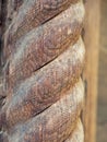 Old spiral carved wooden column