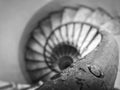 Old spiral staircase in black and white Royalty Free Stock Photo