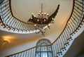 Old spiral staircase in classic russian manor style