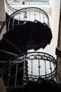 An old spiral staircase leading up Royalty Free Stock Photo