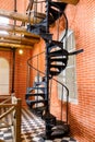 Old spiral staircase made of cast iron in the water tower Royalty Free Stock Photo