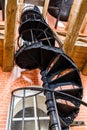 Old spiral staircase made of cast iron in the water tower Royalty Free Stock Photo