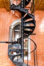 Old spiral staircase made of cast iron in the water tower Royalty Free Stock Photo