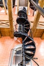 Old spiral staircase made of cast iron in the water tower Royalty Free Stock Photo