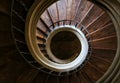 Old spiral staircase in wood seen from above Royalty Free Stock Photo