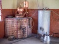 Old spirit or schnaps distillery equipment on vinyard in Namibia, Southern Africa Royalty Free Stock Photo