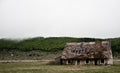 Old spooky scary horror abandoned house in a middle of nowhere Royalty Free Stock Photo