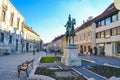 Old square with Equestrian Statue of Andras Hadik Budapest Hungary