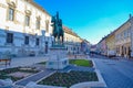 Old square with Equestrian Statue of Andras Hadik Budapest Hungary