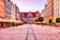 Old Square with Swiety Duch Gate in Gdansk at Dusk, Poland Royalty Free Stock Photo