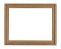 Old square wooden frame for painting or picture isolated on a white background Royalty Free Stock Photo