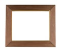 Old square wooden frame for painting or picture isolated on a white background Royalty Free Stock Photo
