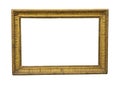 Old square wooden picture frame in gold colour