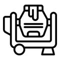 Old stack cement mixer icon outline vector. Truck beton