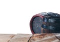 Old stained wine or beer barrels Royalty Free Stock Photo