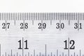 Old stainless steel ruler with clippingpath on white ba