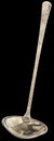 Old Stainless Steel Sauce Ladle Reverse Side Isolated On Black Background Royalty Free Stock Photo