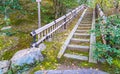 Old stair at Kinkakuji Temple (The Golden Pavilion) in Kyoto, Japan. Royalty Free Stock Photo