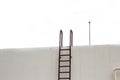 Old Stair vertical industrial metal rusted to water tank Royalty Free Stock Photo