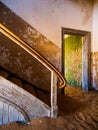Old staircase in abandoned house of namibian