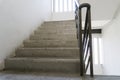 Old staircase with a handrail in a building., in the office Royalty Free Stock Photo