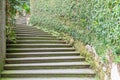 Old staircase in nature. Garden architecture design, green natural path Royalty Free Stock Photo