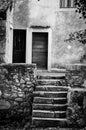 Old stairs and door at Beli in Cres island Royalty Free Stock Photo