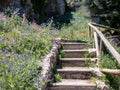 Old   stairs on the hill of Olvera, Famous willage of Andalusia, Spain Royalty Free Stock Photo