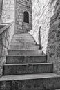 Old stairs somewhere in Dalmatia, Croatia Royalty Free Stock Photo