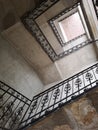 Rustic stairwell in an old house