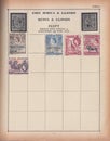 Old Stamp book page background Royalty Free Stock Photo