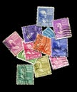 Old stamps with presidents Royalty Free Stock Photo