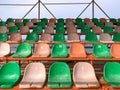 Old stands at the sports stadium. Royalty Free Stock Photo