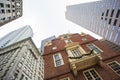 Old State House Alongside new buildings in Boston Royalty Free Stock Photo