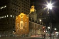 Old state house at city Boston night Royalty Free Stock Photo